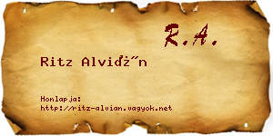Ritz Alvián névjegykártya